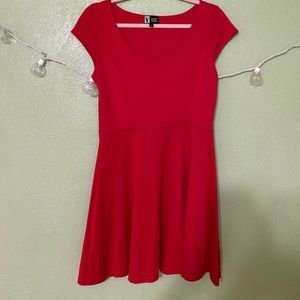 Red skater dress